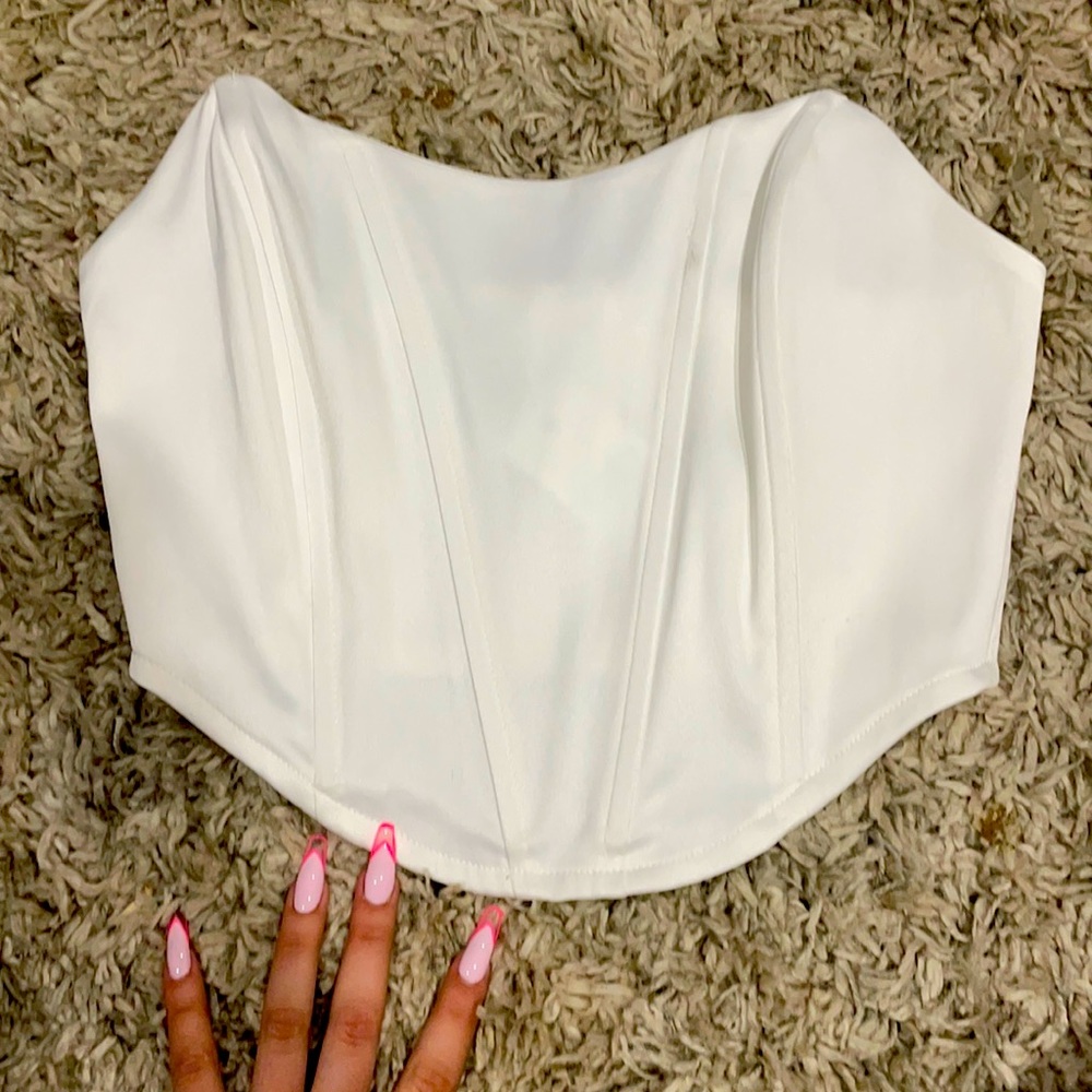 White Satin Corset top